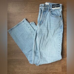 ABERCROMBIE NWT CURVE 90s RELAXED LIGHT WASH HIGH WAISTED DENIM JEANS, 25 SHORT